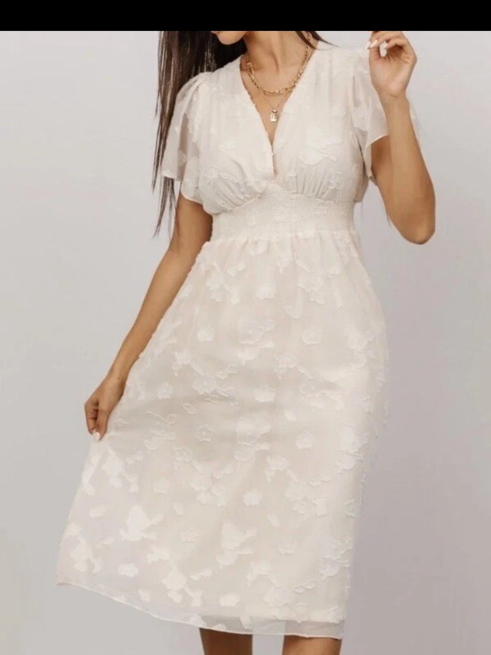 Baltic Born June Lace Midi Dress with V-Neck